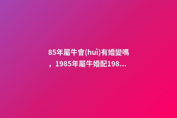 85年屬牛會(huì)有婚變嗎，1985年屬牛婚配1985年屬牛會(huì)長(zhǎng)久嗎 85年屬牛36歲離婚，85年屬牛36歲有一災(zāi)-第1張-觀點(diǎn)-玄機(jī)派